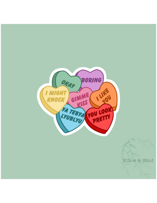 Conversation Hearts - Heated Rivalry Sticker