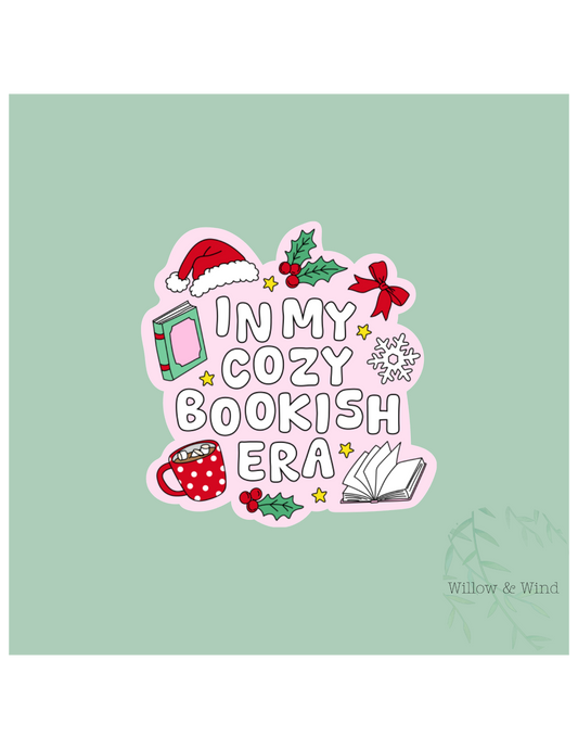 Cozy Bookish Era Christmas Sticker