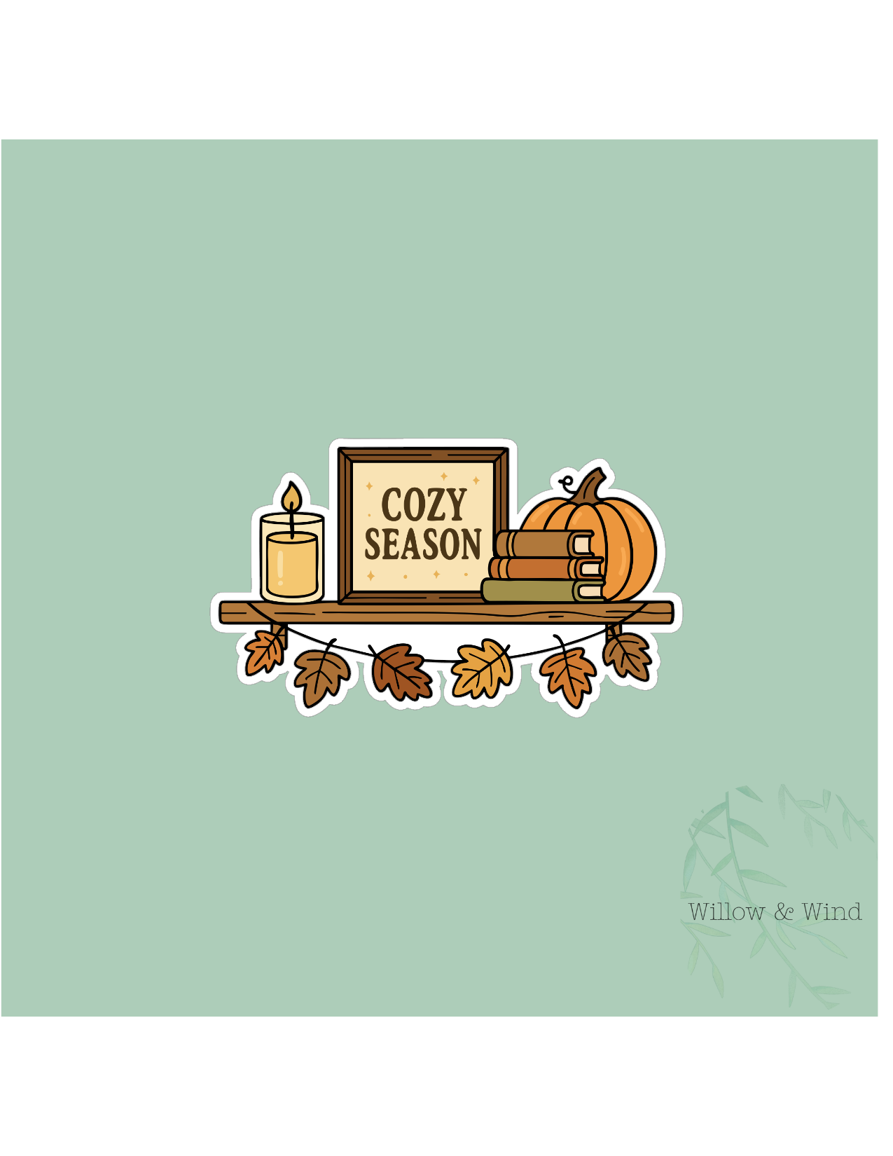Cozy Season Shelf - Cozy Autumn Sticker