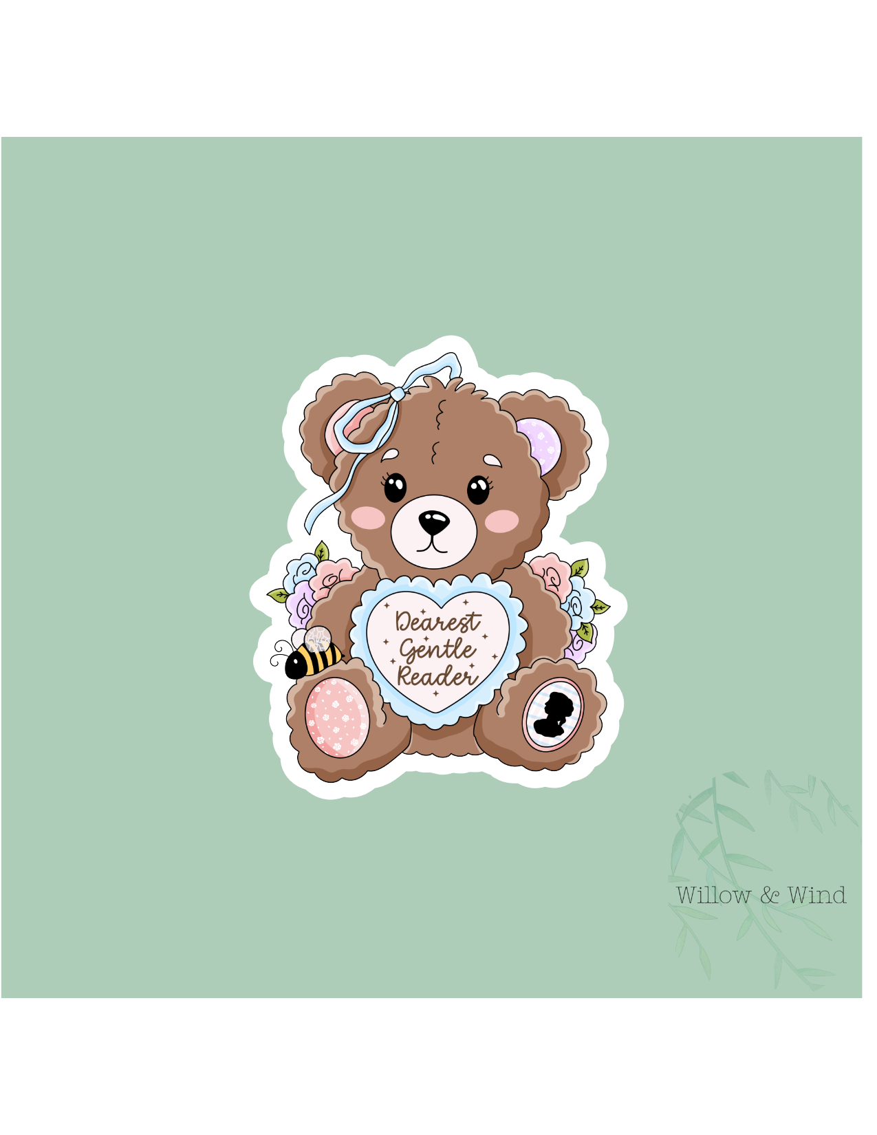 Dearest Gentle Reader Bear - Bookish Sticker