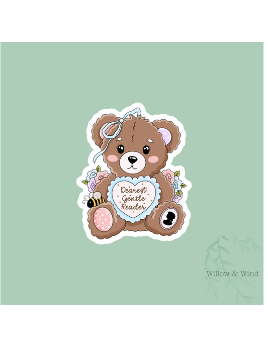 Dearest Gentle Reader Bear - Bookish Sticker