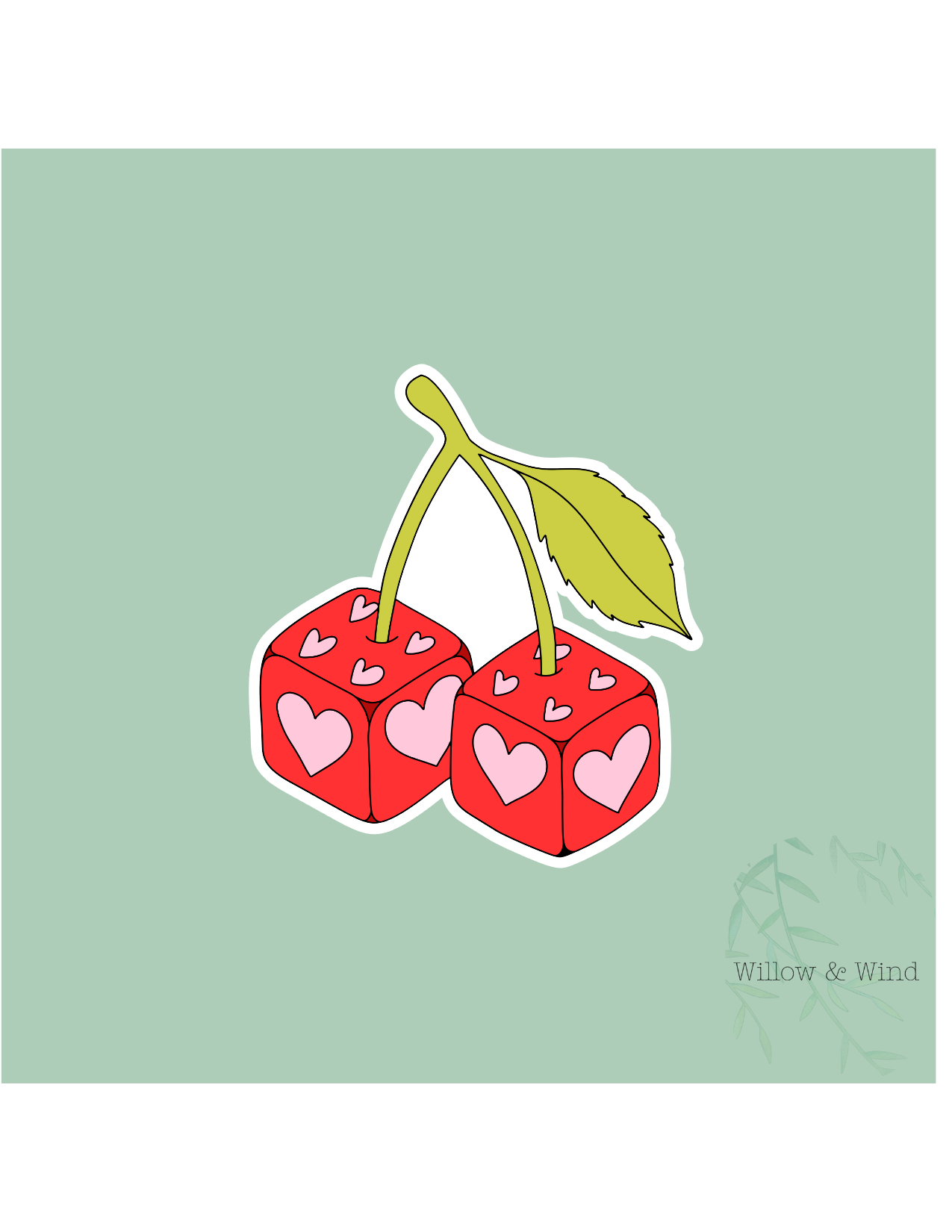 Cherry Dice - Valentines Sticker