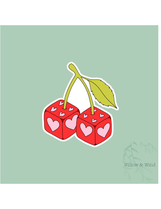 Cherry Dice - Valentines Sticker