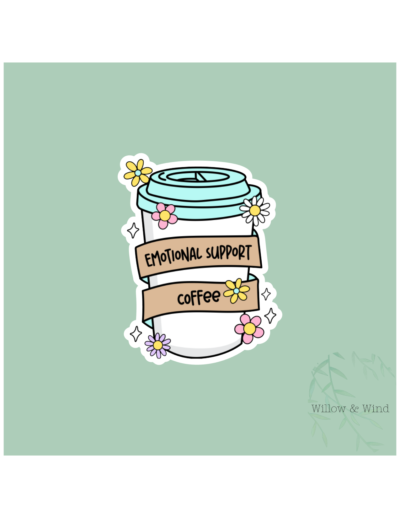 Emotional Support Coffee Coffee Sticker