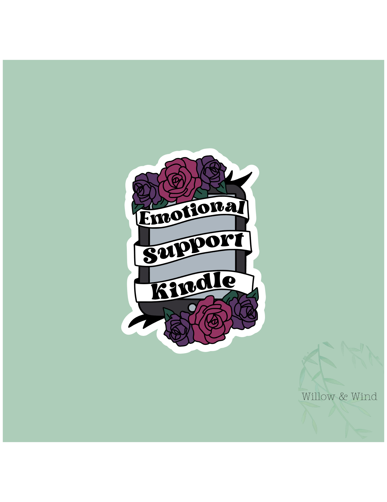 Emotional Support Kindle - Bookish Sticker