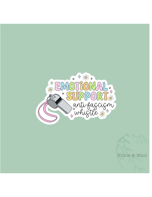 Emotional Support Whistle Activism Sticker