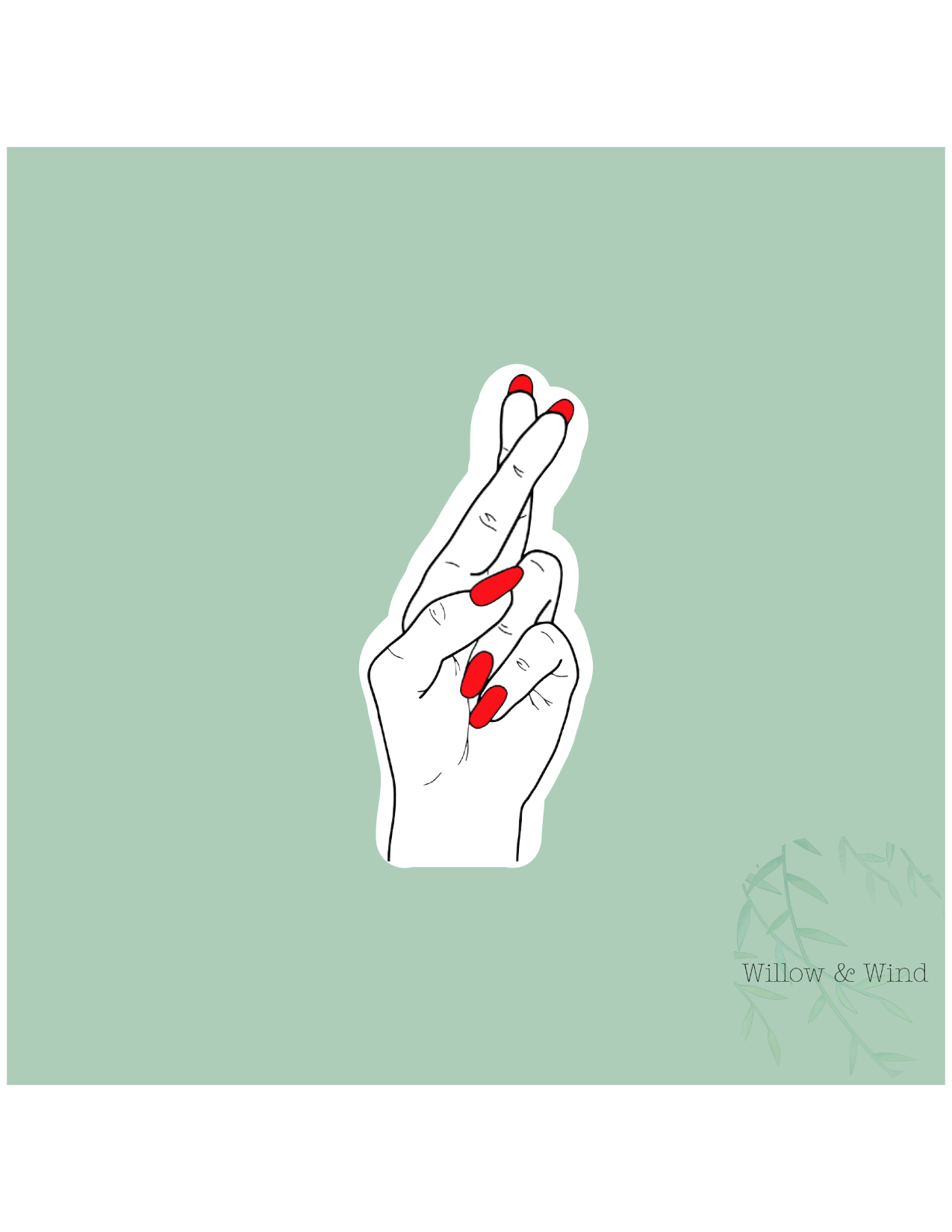 Fingers Crossed Sticker