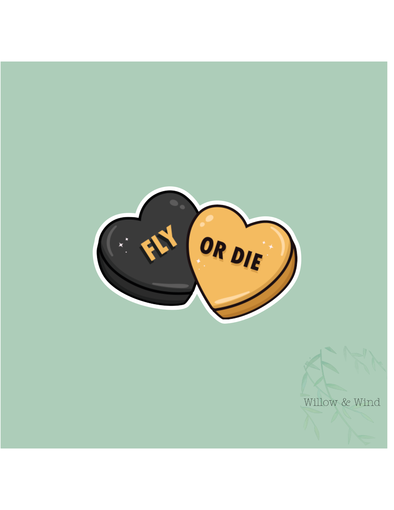 Fly or Die Conversation Hearts - Fourth Wing Sticker