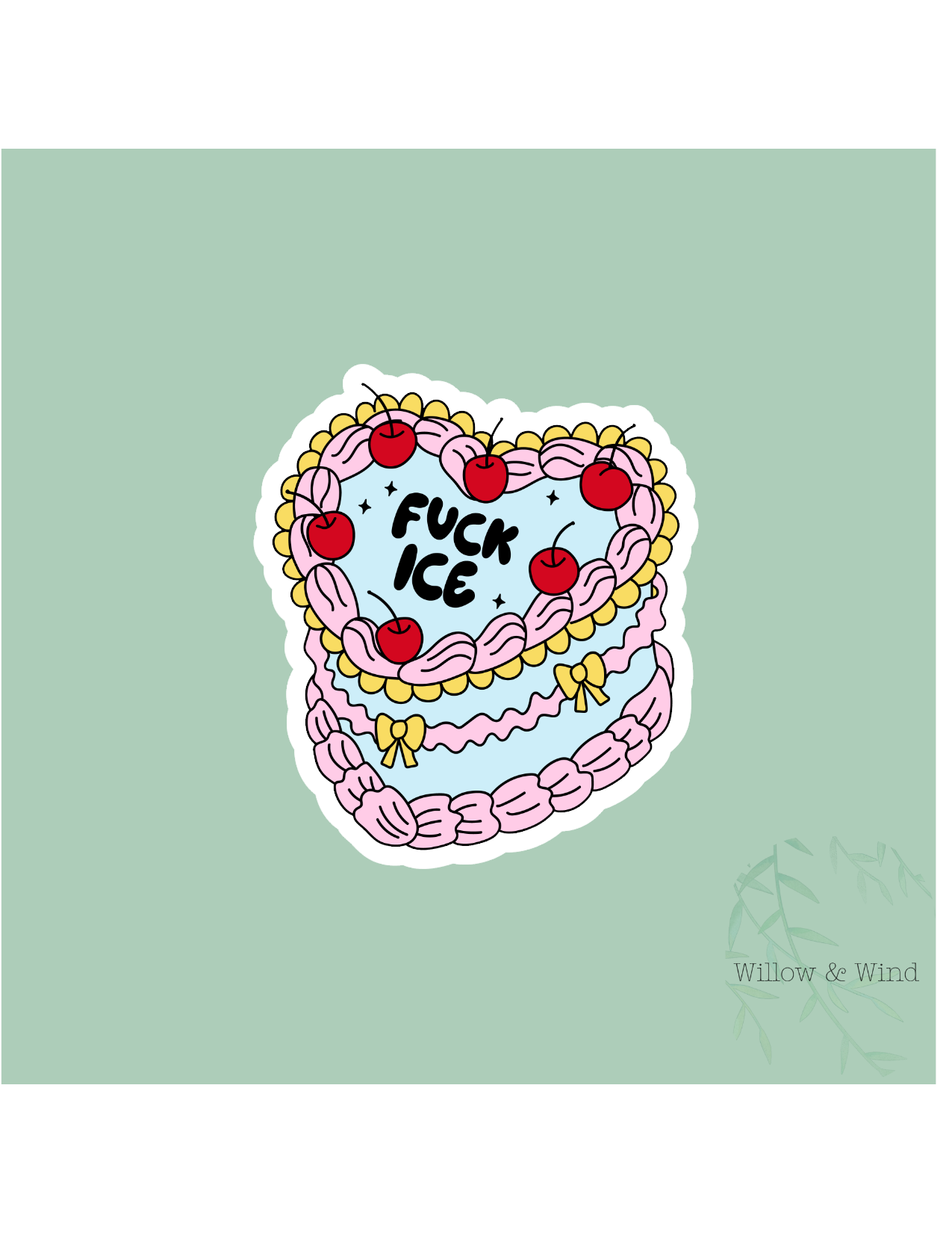Fuck Ice Cake Activism Sticker