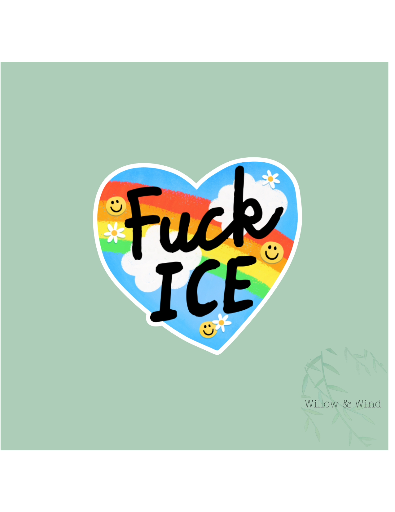 Fuck Ice Heart Activism Sticker