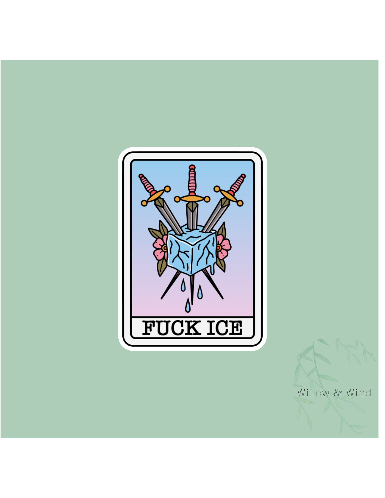 Fuck Ice Tarot Activism Sticker