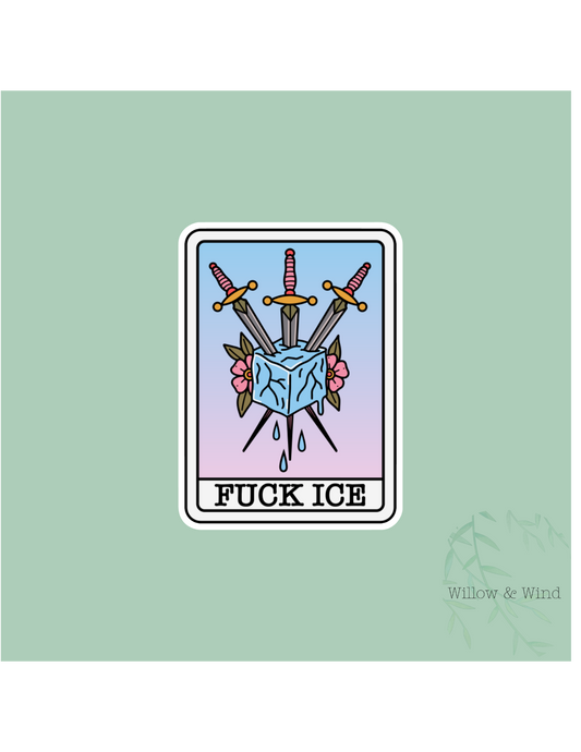 Fuck Ice Tarot Activism Sticker
