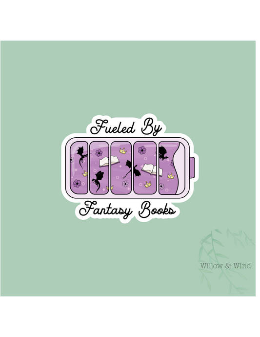 Fueled By Fantasy Books - Bookish Sticker