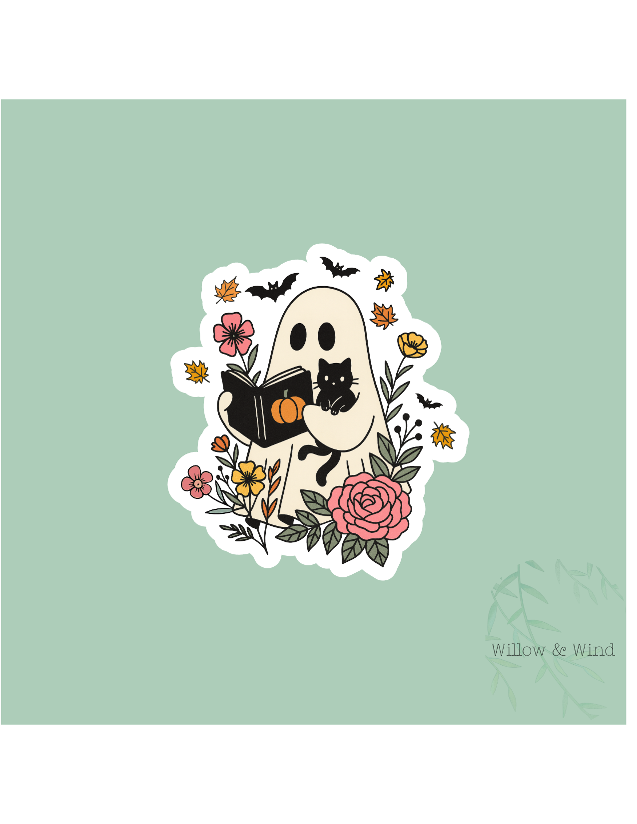 Ghostie Cat - Cozy Autumn Sticker