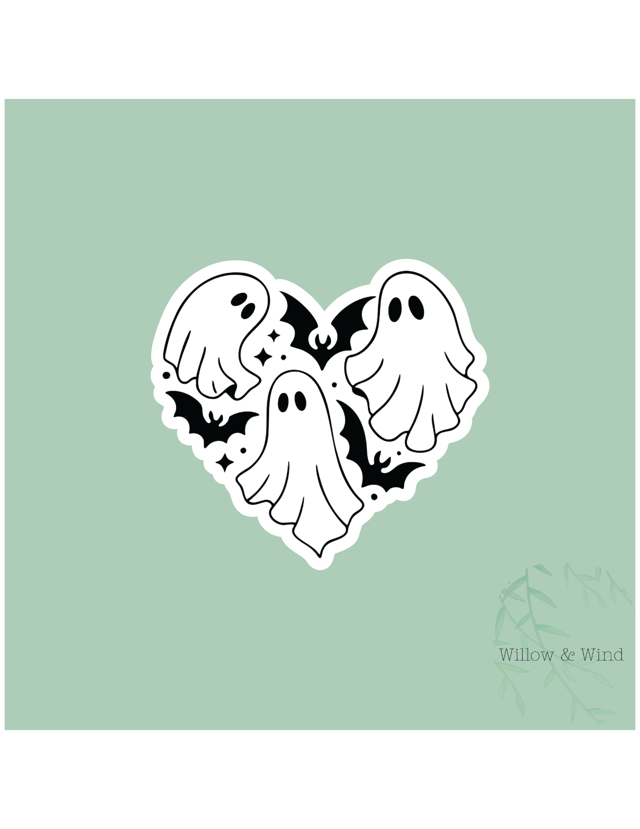Ghost Heart Gothic Sticker