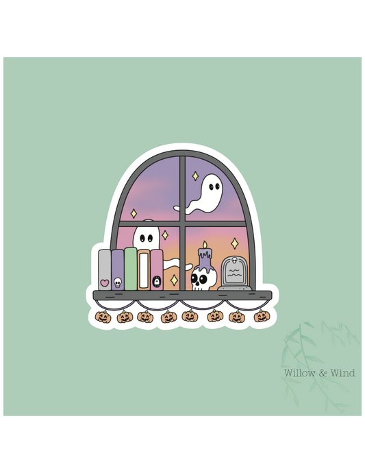 Spooky Window Gothic Sticker