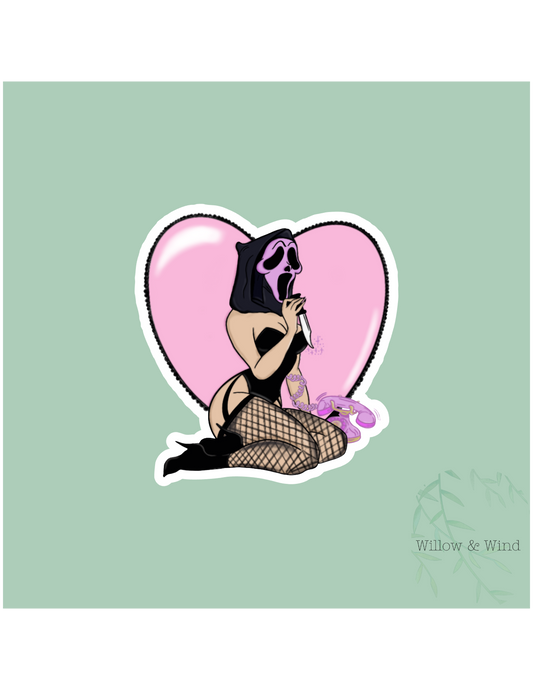 Ghost Girl heart Sticker