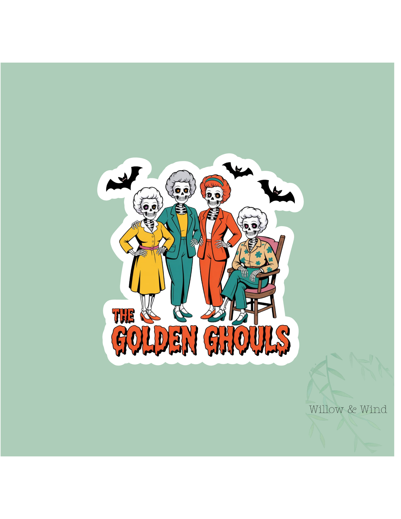 Golden Ghouls Gothic Sticker