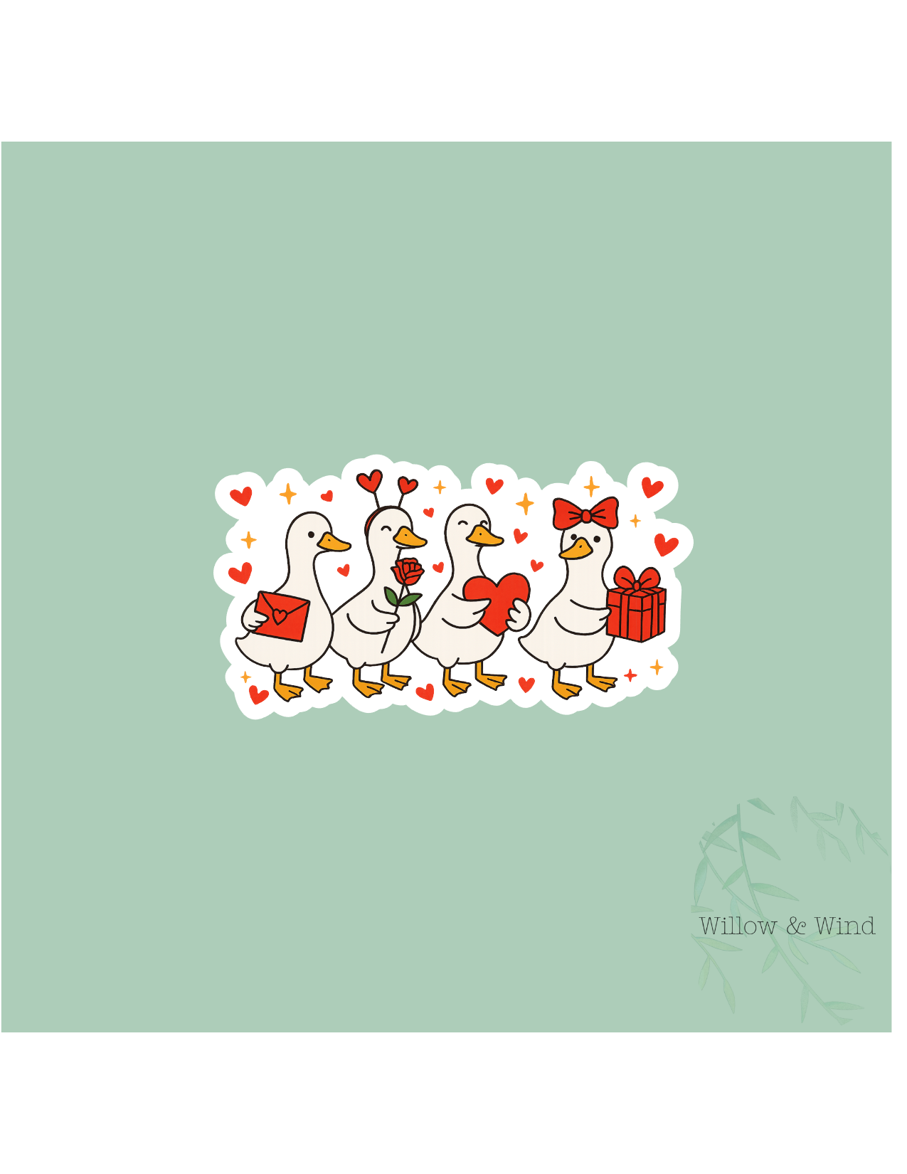 Valentines Goose - Valentines Sticker