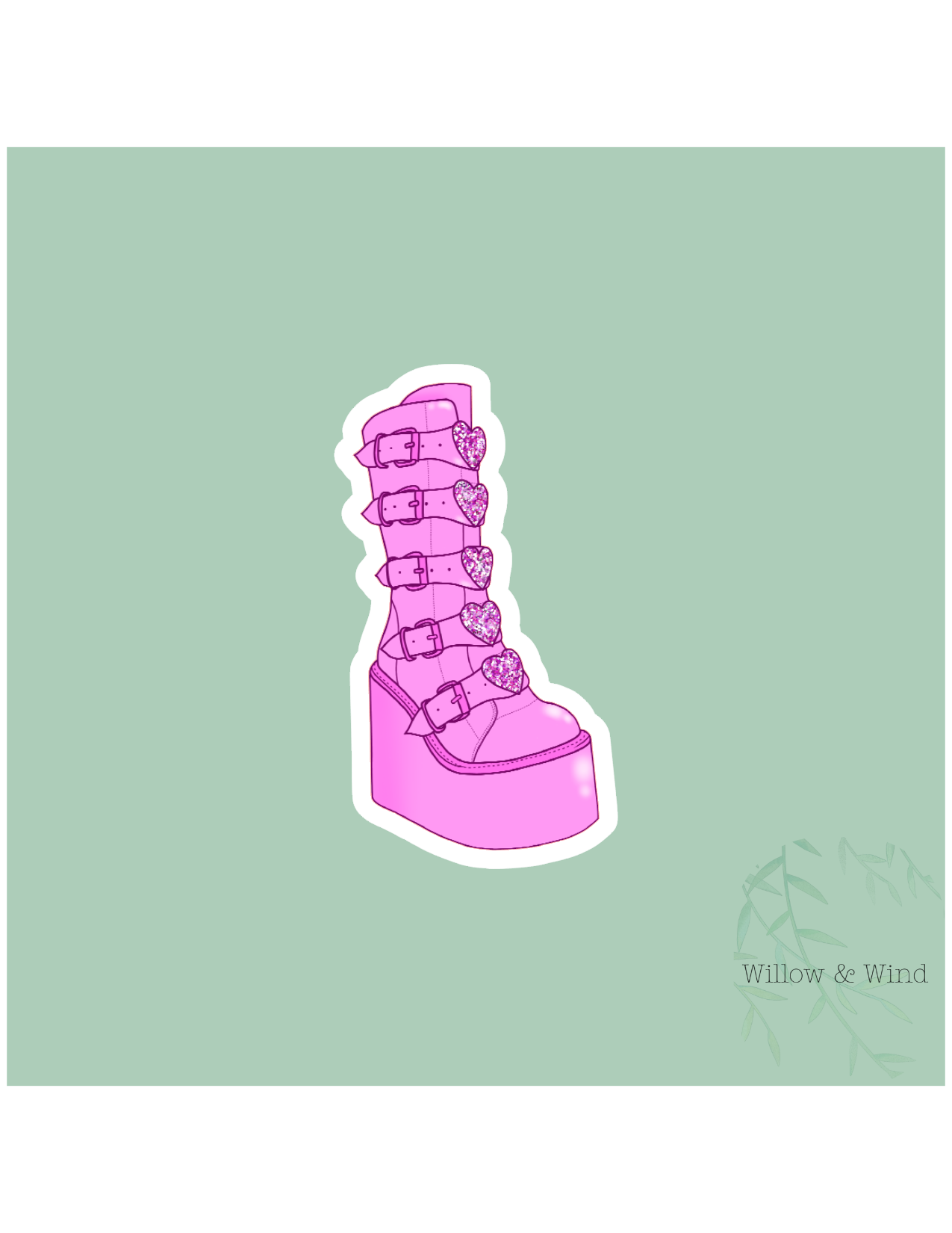Pink Boots Sticker