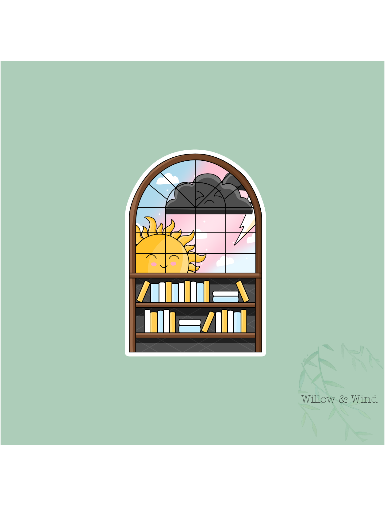 Grumpy Sunshine Window Shelf - Bookish Sticker