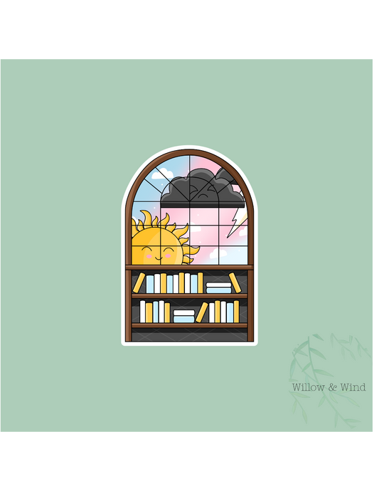 Grumpy Sunshine Window Shelf - Bookish Sticker