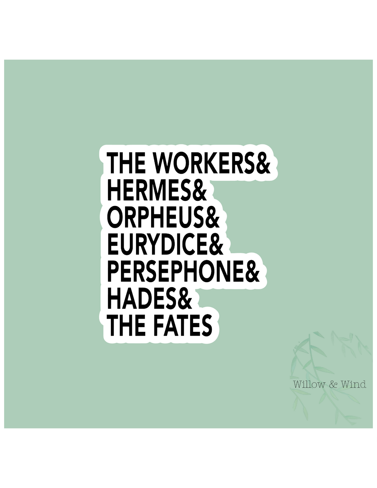 Hadestown Names Greek Mythology Sticker