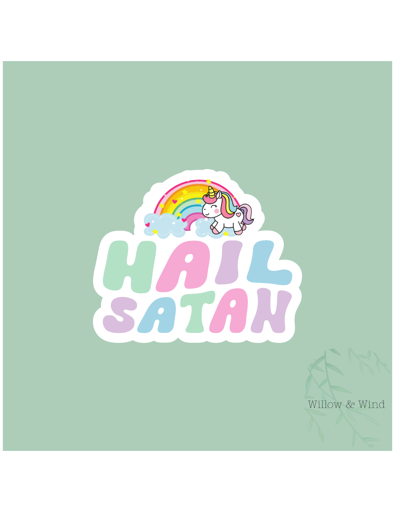 Hail Satan Gothic Witchy Sticker