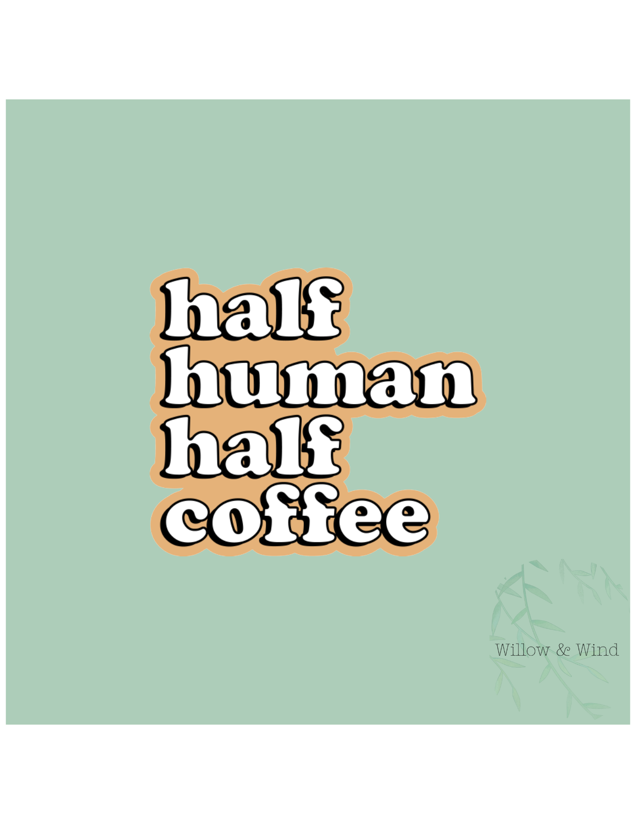 Half Human Coffee Sticker