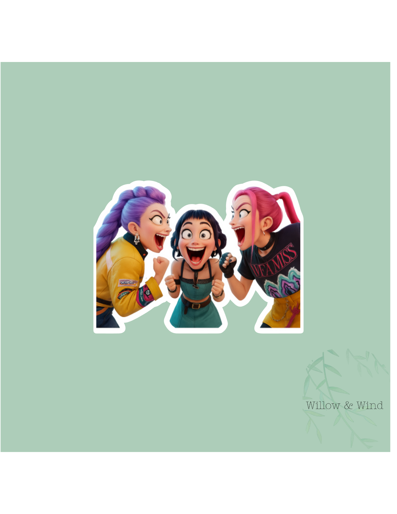 Happy Girls K-Pop Demon Hunters Sticker