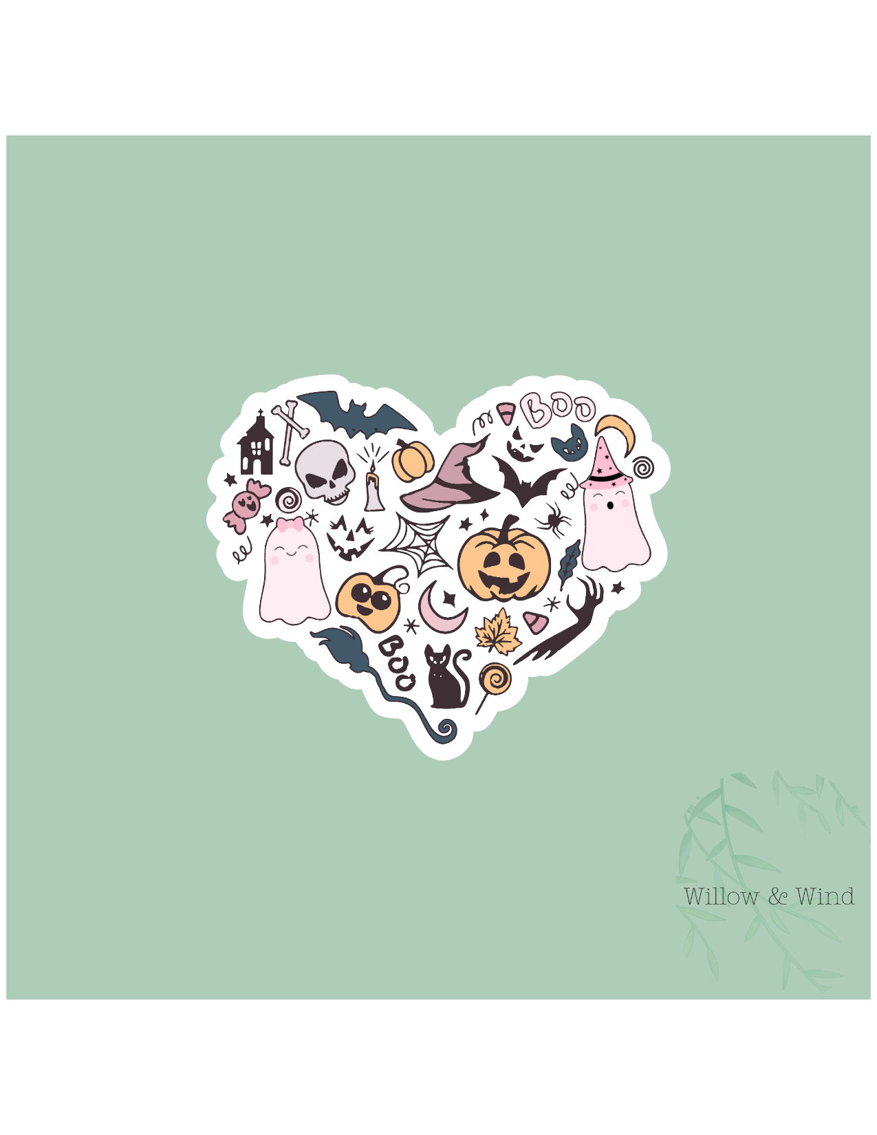 Spooky Heart Gothic Sticker