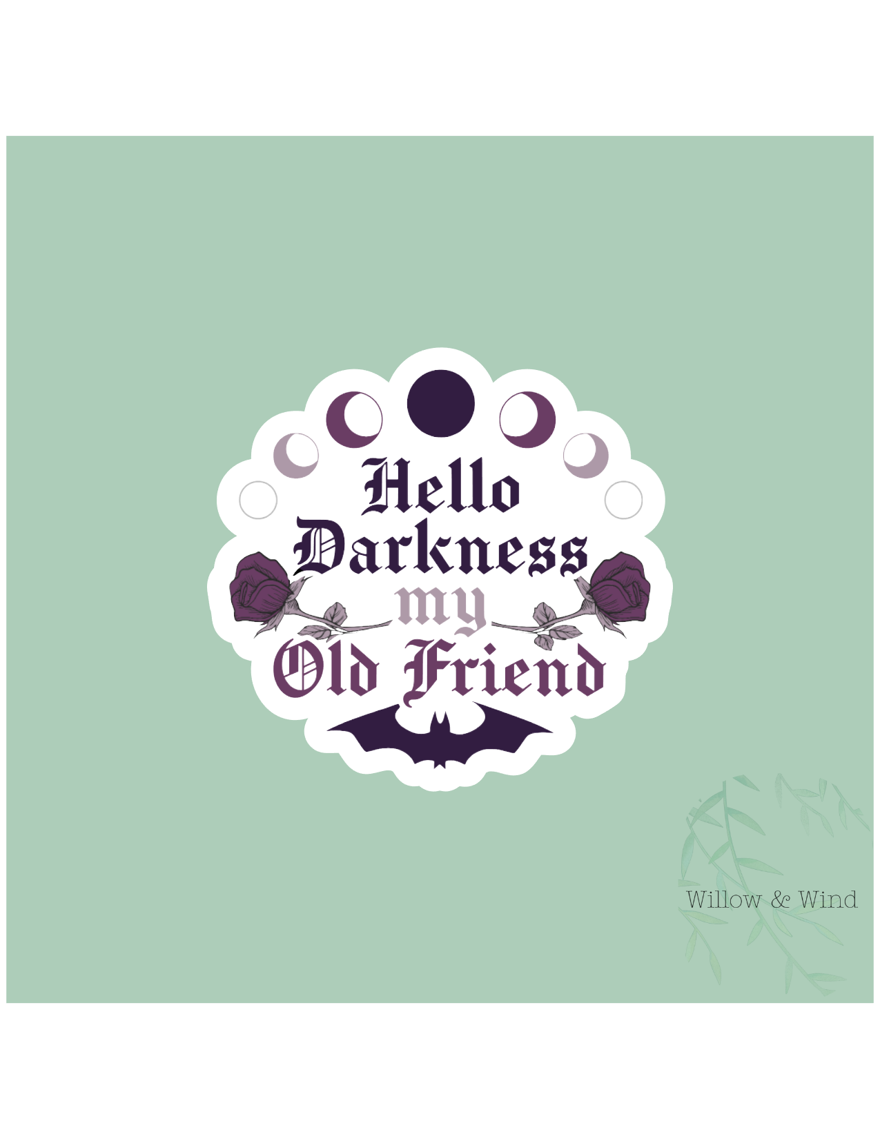 Hello Darkness Gothic Sticker