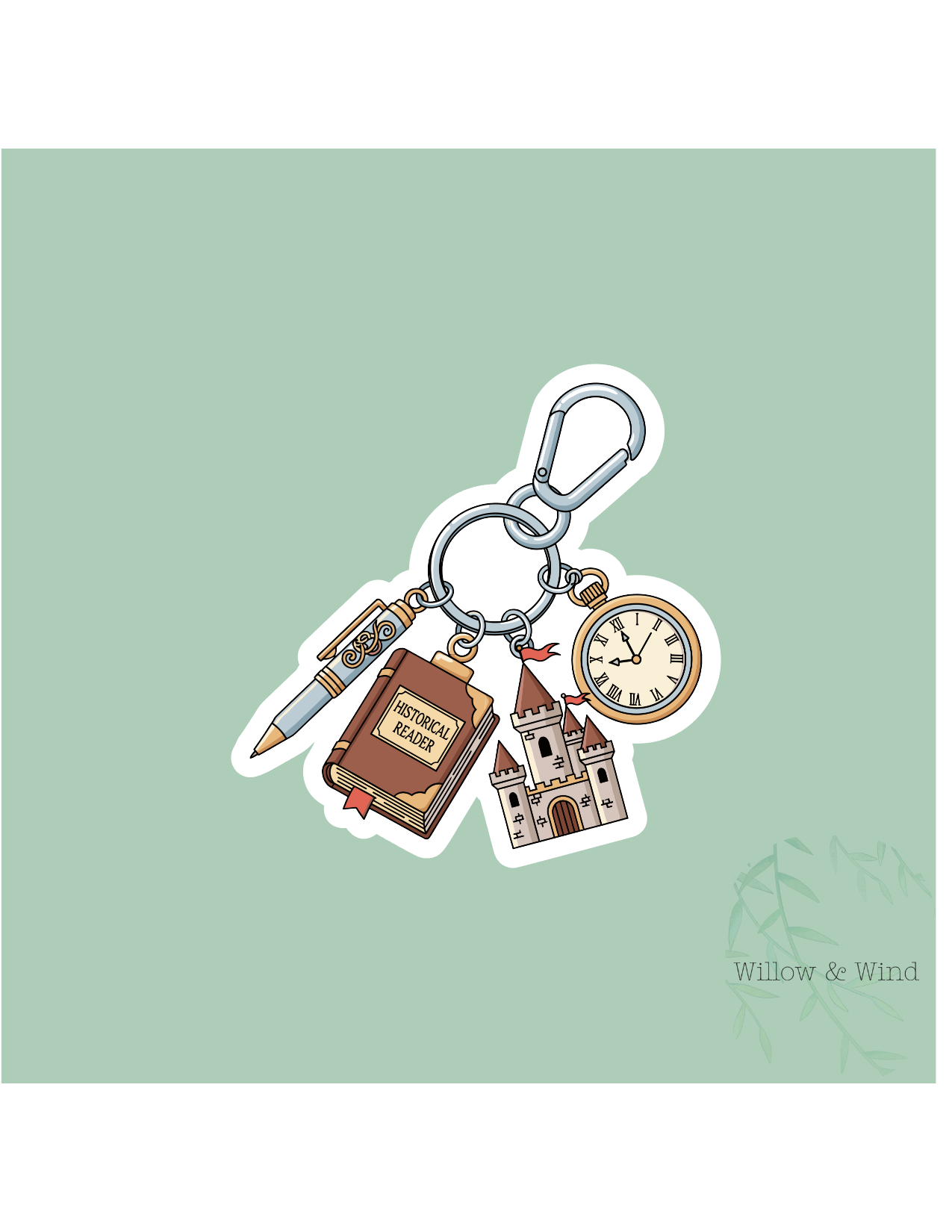 Historical Reader Keychain - Bookish Sticker