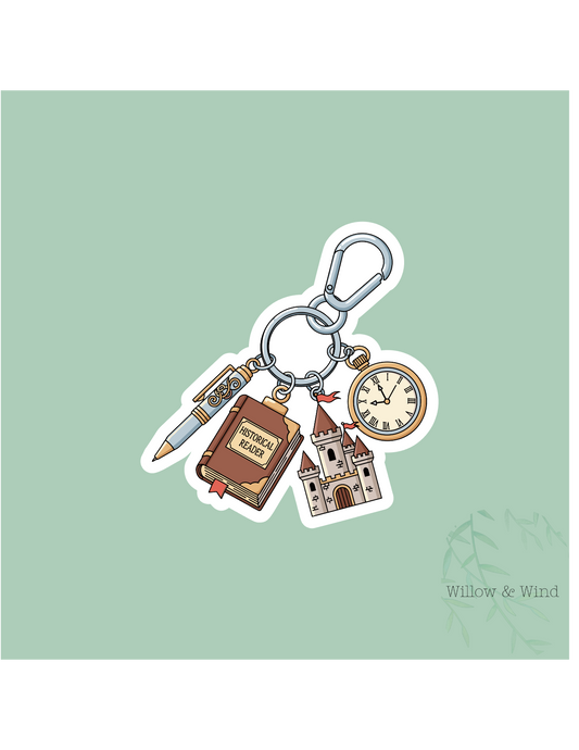 Historical Reader Keychain - Bookish Sticker