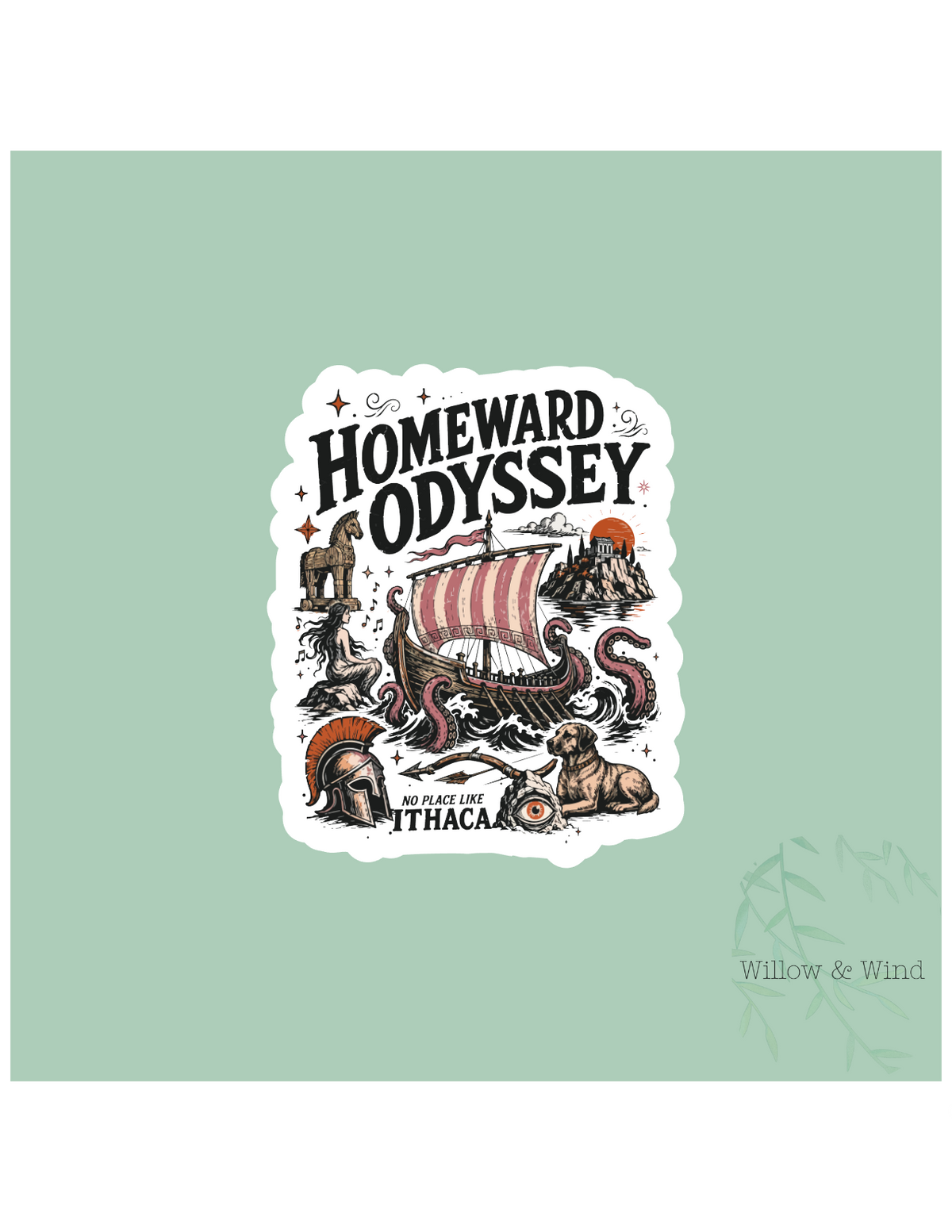 Homeward Odyssey Greek Mythology Sticker