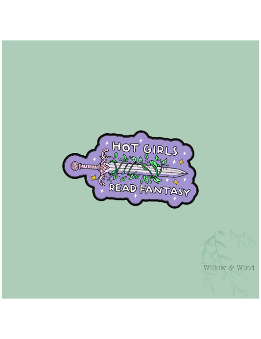 Hot Girls Read Fantasy - Bookish Sticker
