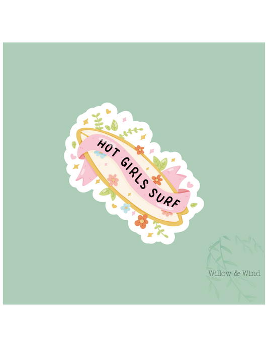 Hot Girls Surf Sticker