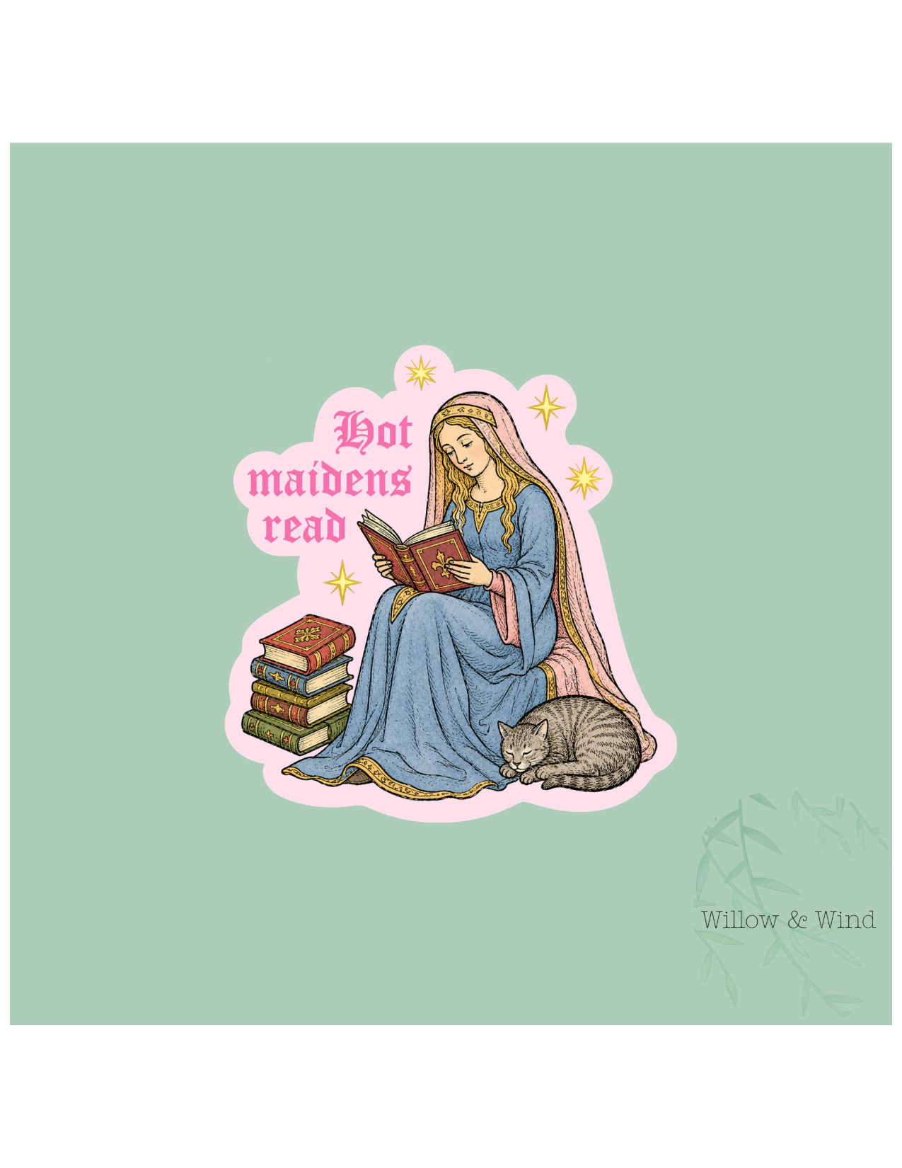 Hot Maiden's Read - Bookish Sticker