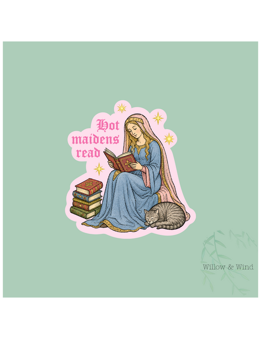Hot Maiden's Read - Bookish Sticker