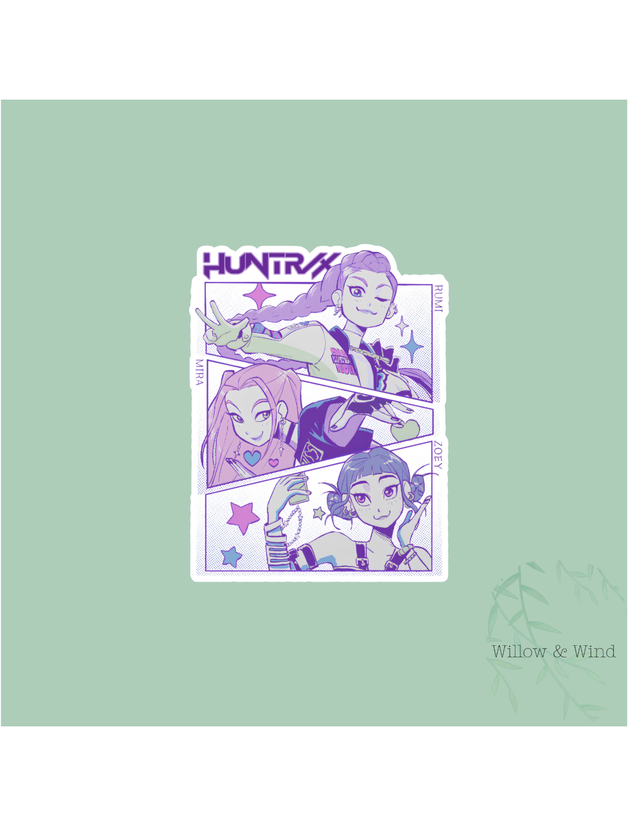 Comic Book Style K-Pop Demon Hunters Sticker