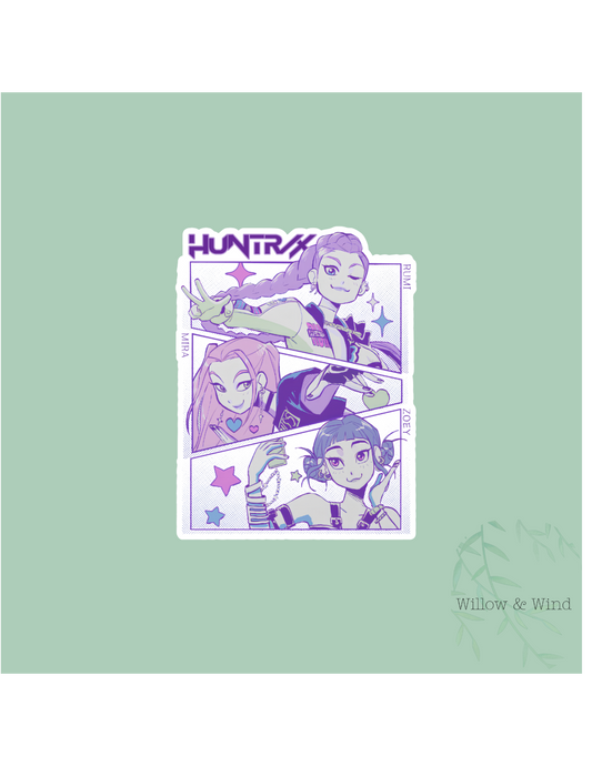 Comic Book Style K-Pop Demon Hunters Sticker