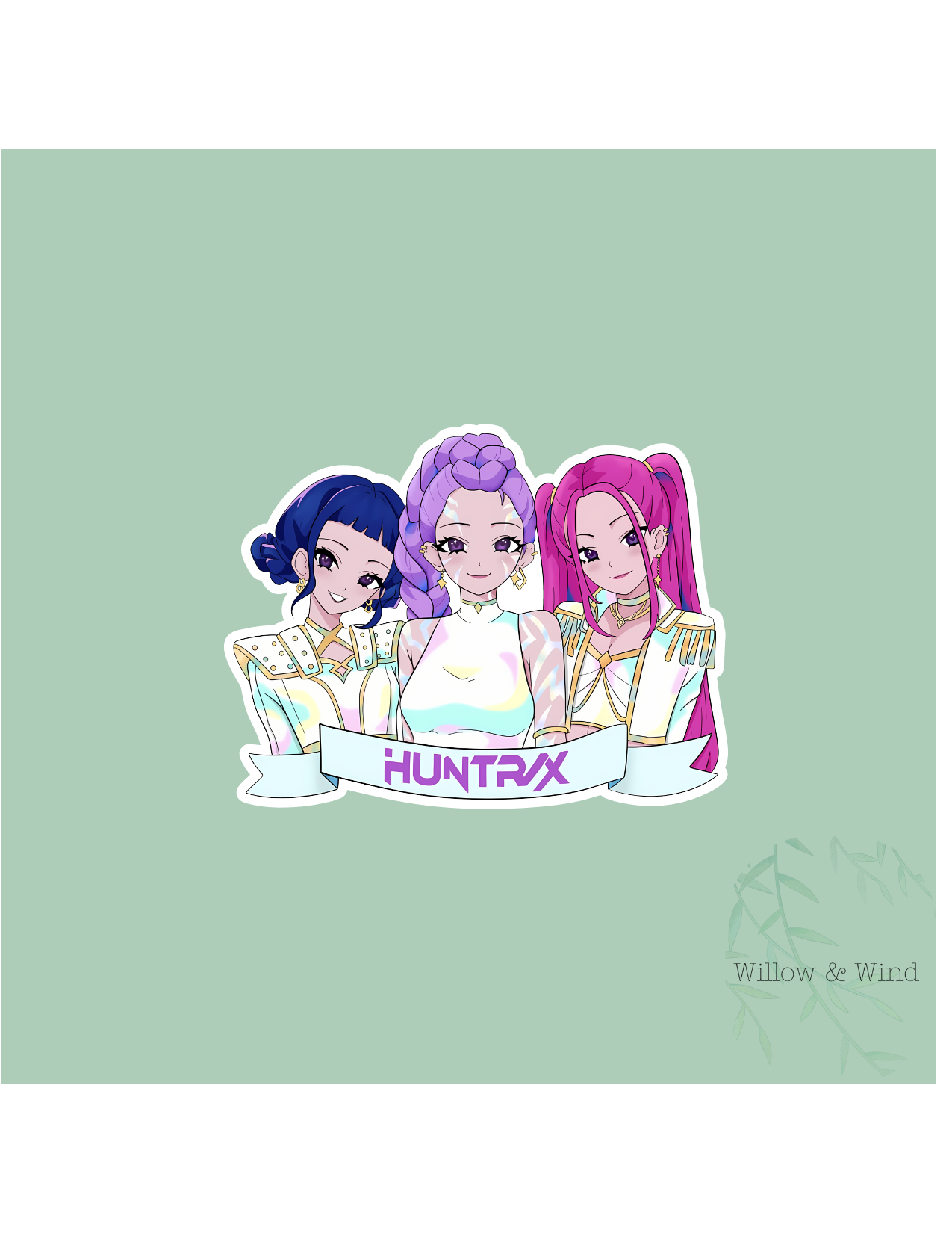 Huntrix In White K-Pop Demon Hunters Sticker
