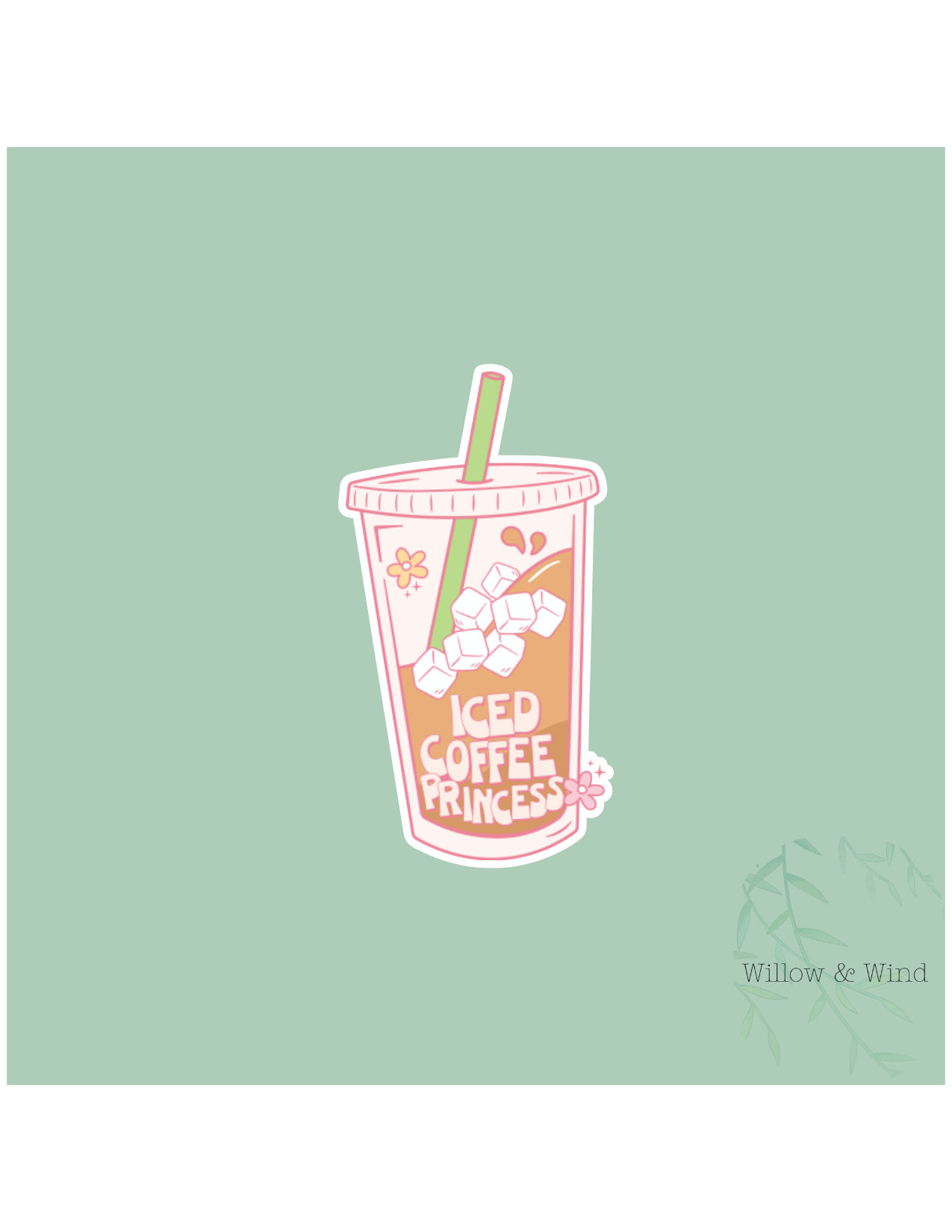 Iced Coffee Princess Coffee Sticker