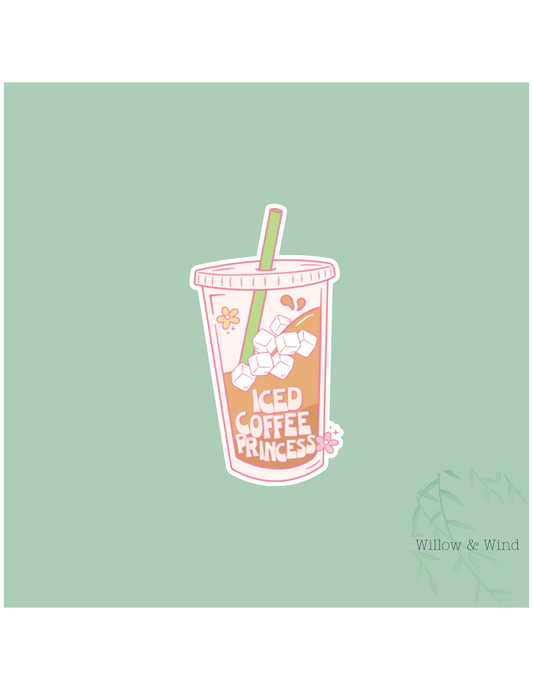 Iced Coffee Princess Coffee Sticker