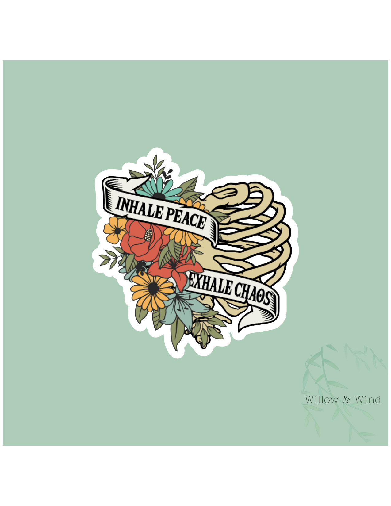 Inhale Peace Exhale Chaos Sticker