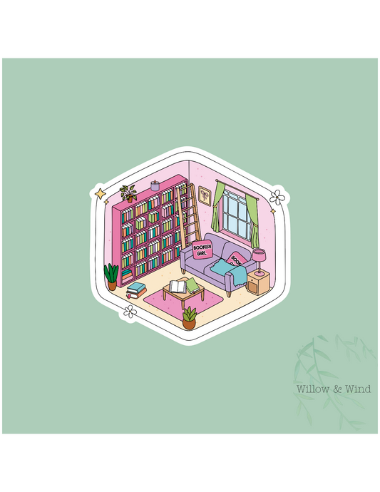 Isometric Book Room - Bookish Sticker