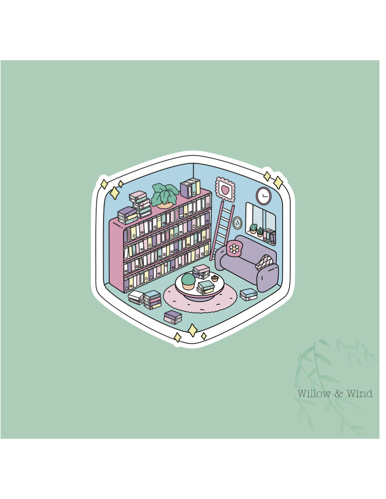 Isometric Book Room  - Bookish Sticker