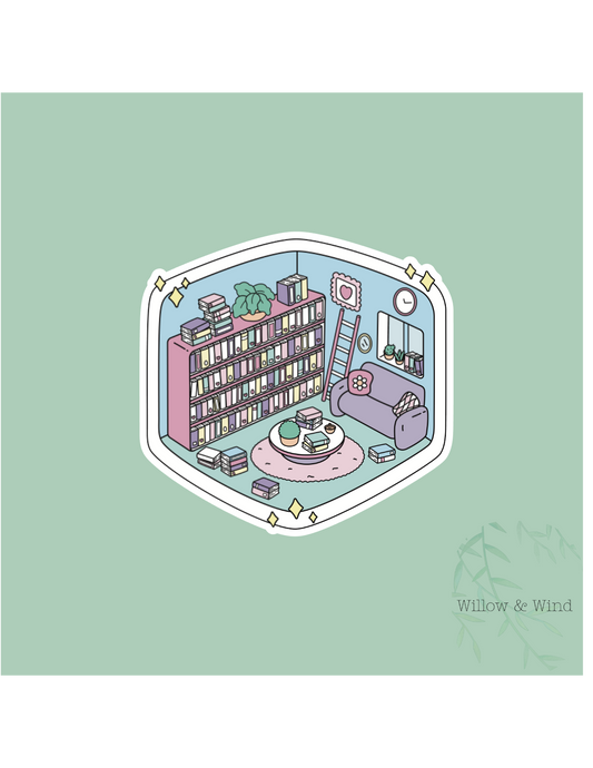 Isometric Book Room  - Bookish Sticker