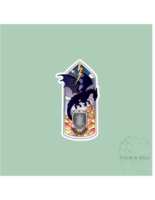 Will Not Die Stained Glass - Fourth Wing Sticker
