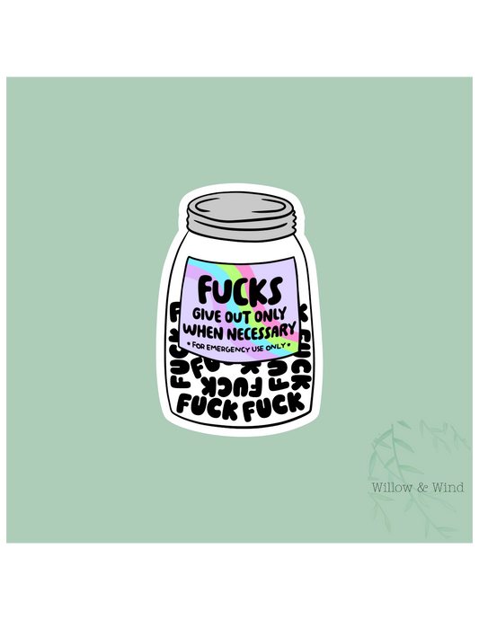 Jar of Fucks Sticker